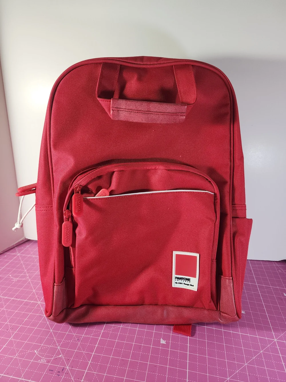 Redland London Tango Red Backpack. Pantone Universe